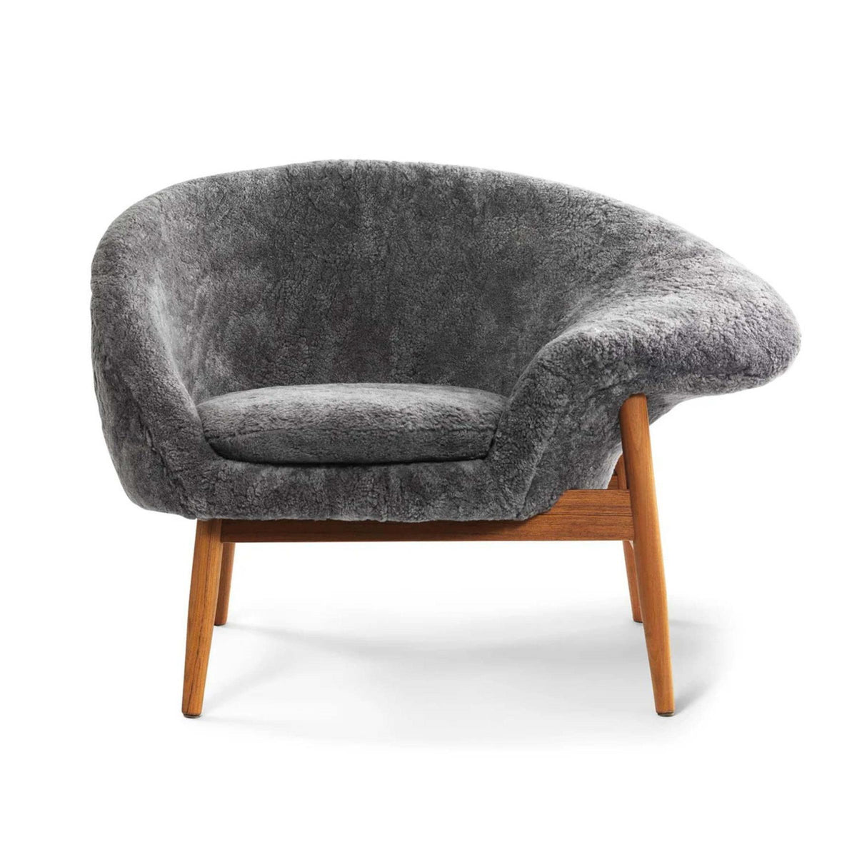 Warm Nordic Fried Egg Lounge Chair with Sheepskin