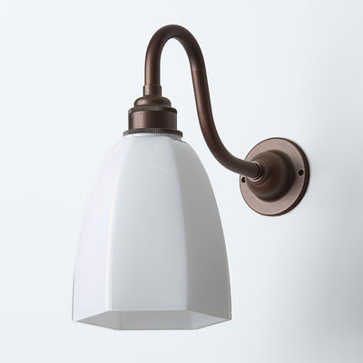 Old School Electric Gatsby Wall Light : Swan Arm : Bathroom Version