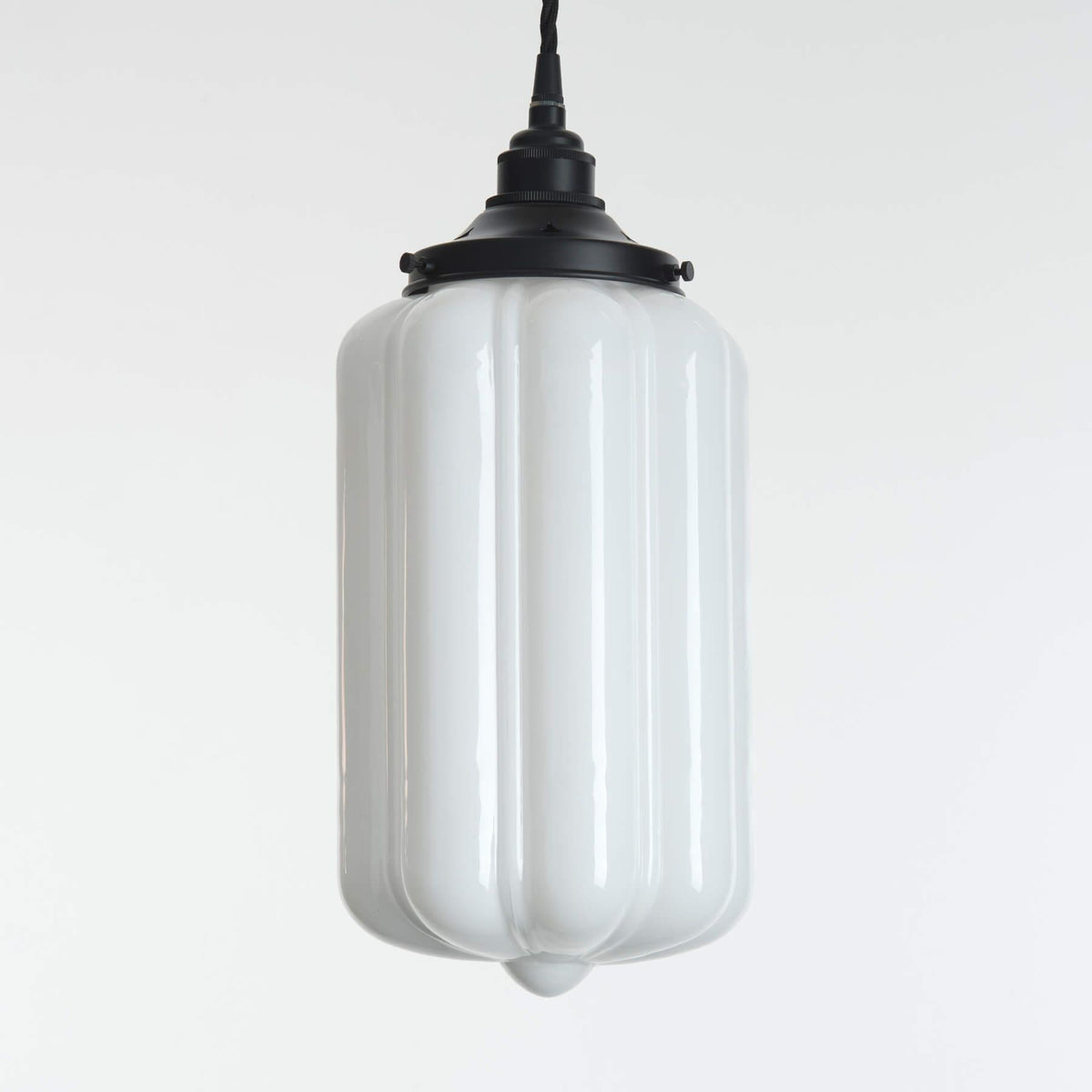 Old School Electric Ellington Pendant Light : Opal Glass