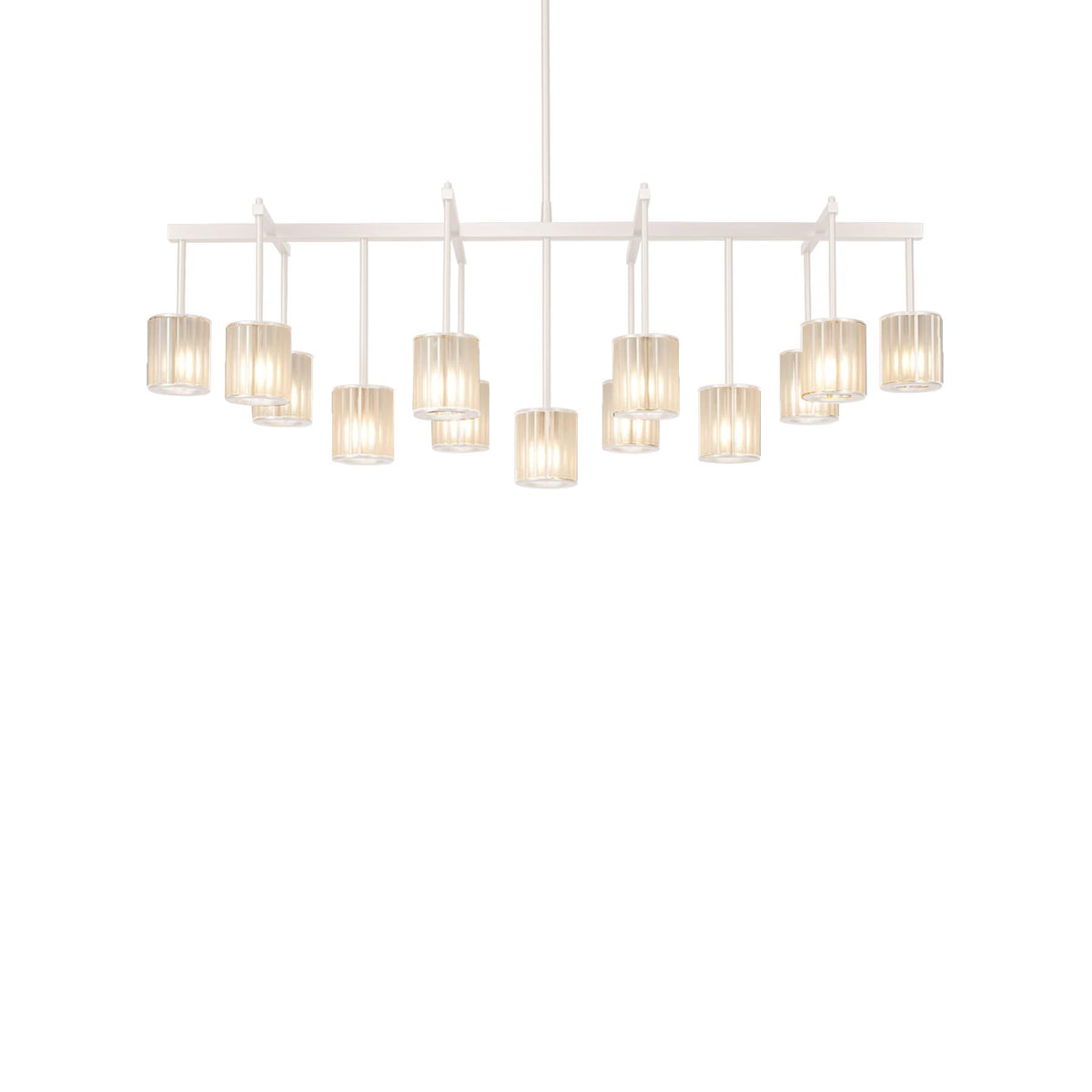 Tom Kirk Lighting Flute Beam Chandelier with a Powder Coated Ral Colour