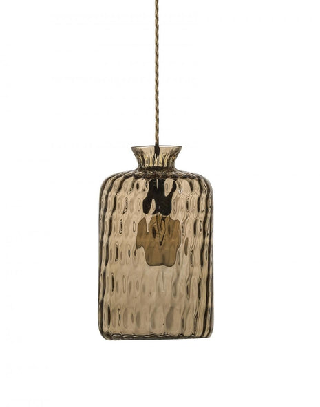 Outlet Ebb & Flow Pillar Pendant Light - Golden Smoke Glass, Chrome Fittings