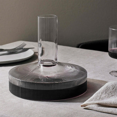 Ferm Living Ripple Wine Carafe & Wine Glasses - Set of 2 Gift Set
