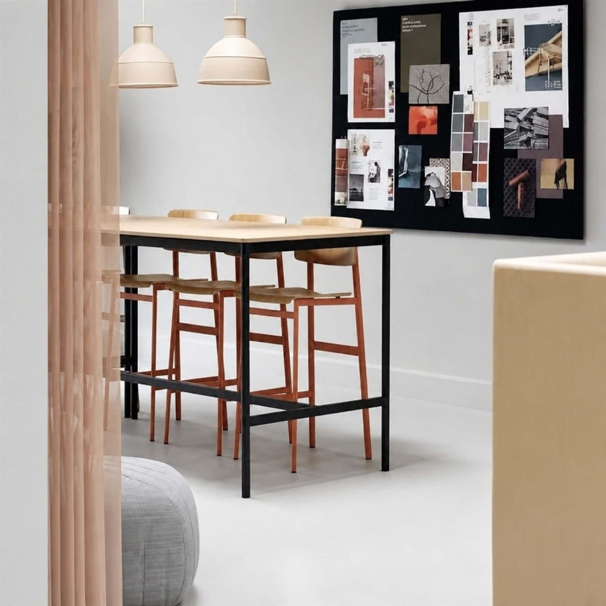 Ex-Display Muuto Base High Table - Oak Veneer, Black, 50cm, 105cm  **STORE COLLECTION ONLY**