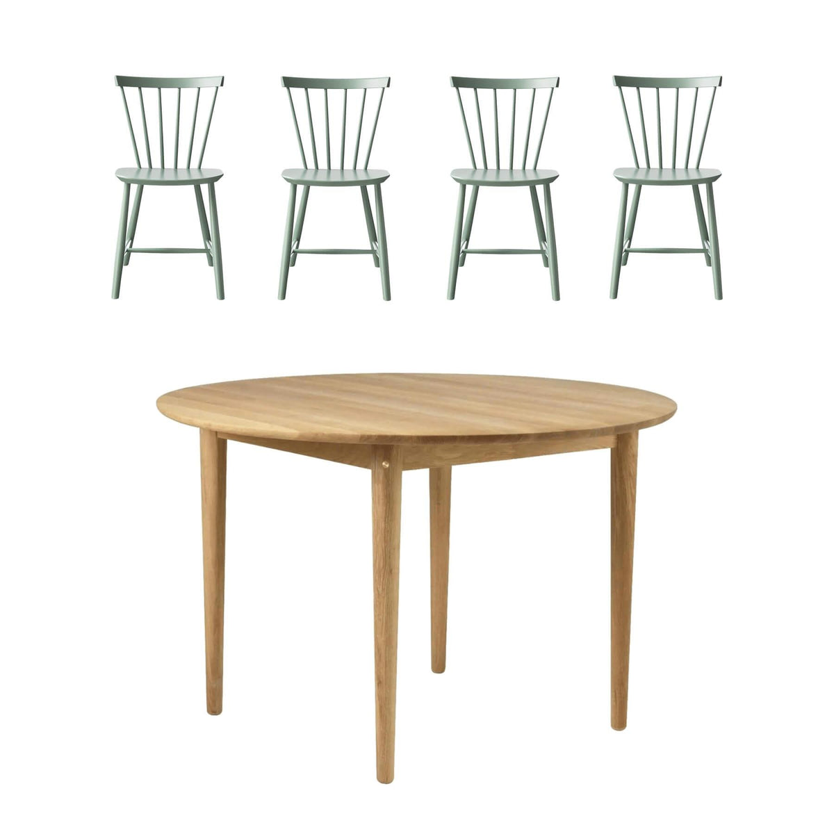 FDB Mobler Round Kitchen Dining Table Set