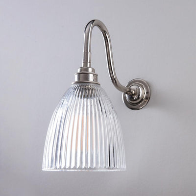 Old School Electric - Bathroom Version : Elongated Prismatic Swan Arm Wall Light
