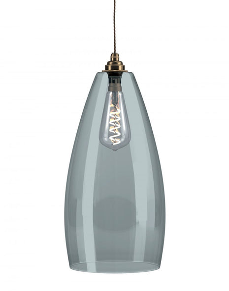 Ex-Display Fritz Fryer Upton Pendant Light - XL, Smoked, Antique Brass