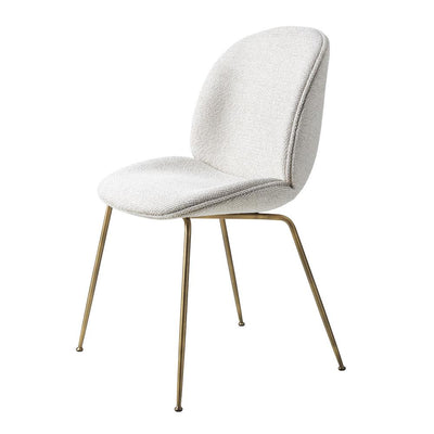 Outlet GUBI Beetle Upholstered Chair - Safire 0007 with Antique Brass