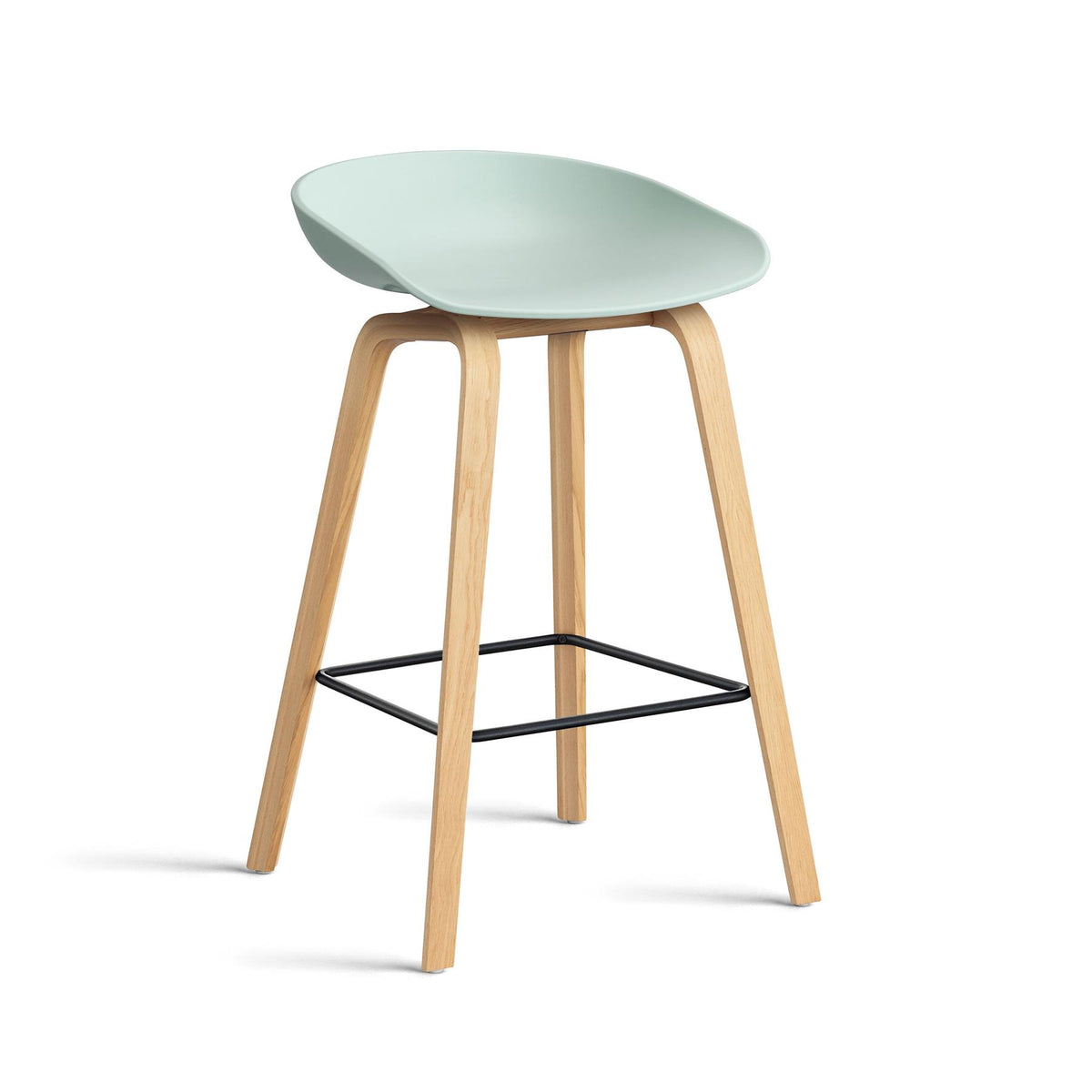 HAY About a Stool 32 Standard Gliders Breakfast Bar Stool, Black Footrest