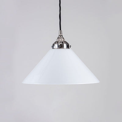 Old School Electric B22 Conical Opal Glass Pendant Light