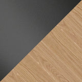 Natural oak with black leather