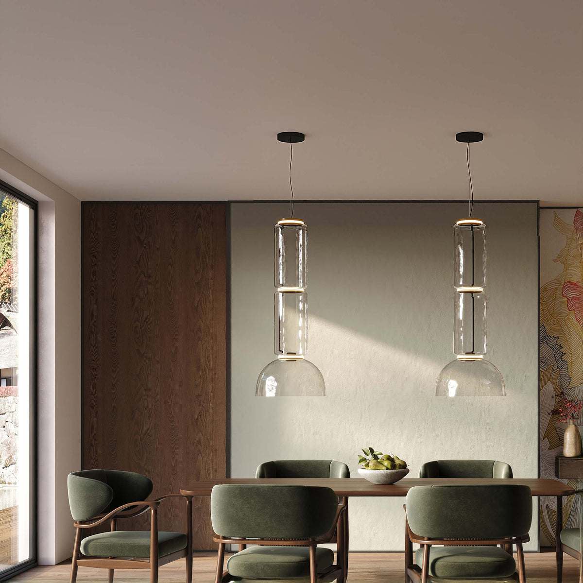 Flos Noctambule Pendant Light - Low Cylinder & Bowl