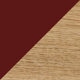 Burgundy Linoleum Top with Water-Based Lacquered Oak Legs