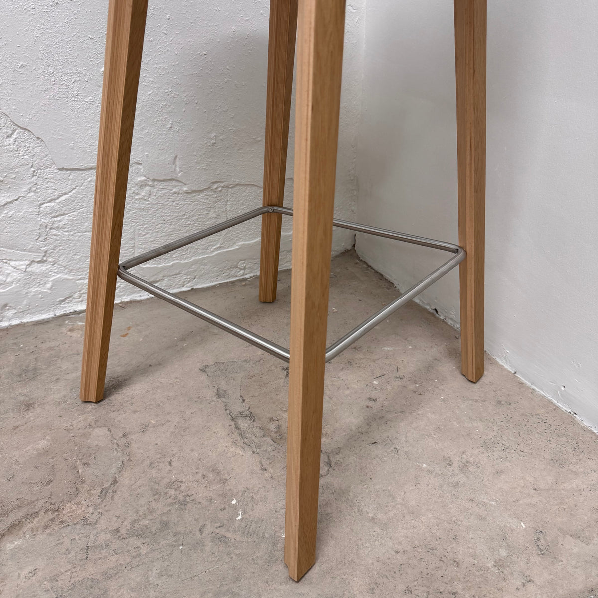 Ex-Display (Bath Showroom)  HAY About a Stool 32 Standard Gliders Breakfast Bar Stool - Slate blue 2.0 / Water-based lacquered oak