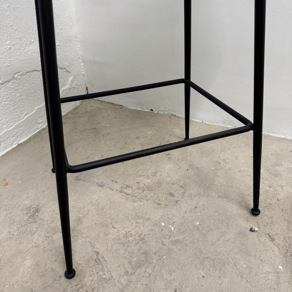 Ex-Display (Bath Showroom) GUBI Beetle Backless Stool - Black Metal Legs / Blue Velvet Upholstery