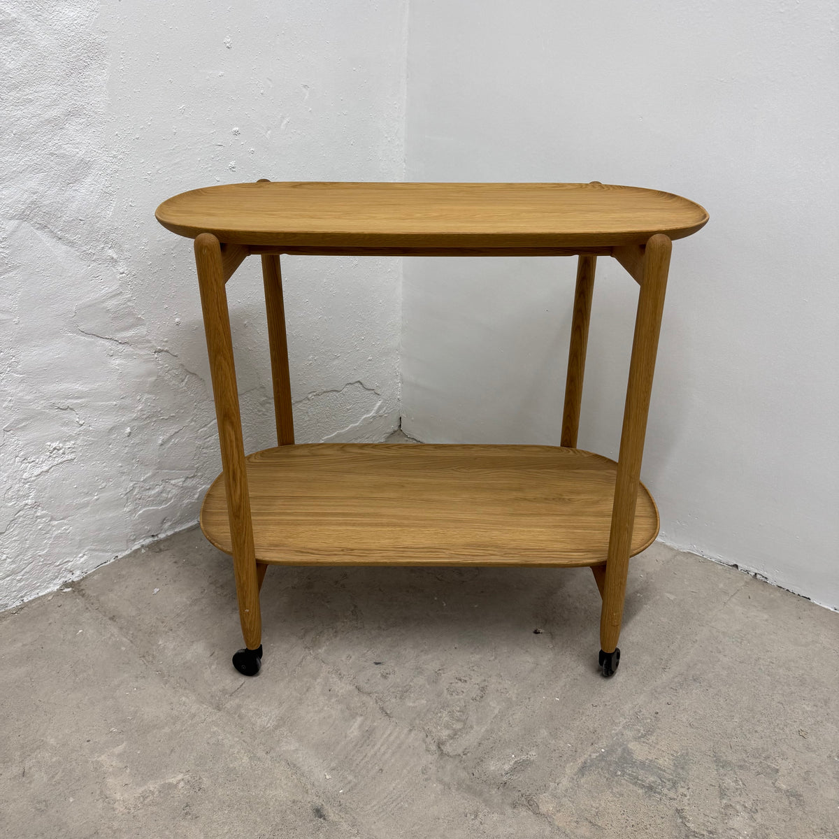 Ex-Display (Bath Showroom) Bolia Coupe Bar Trolley - Oiled oak / Small : 80cm *DAMAGED LEG*