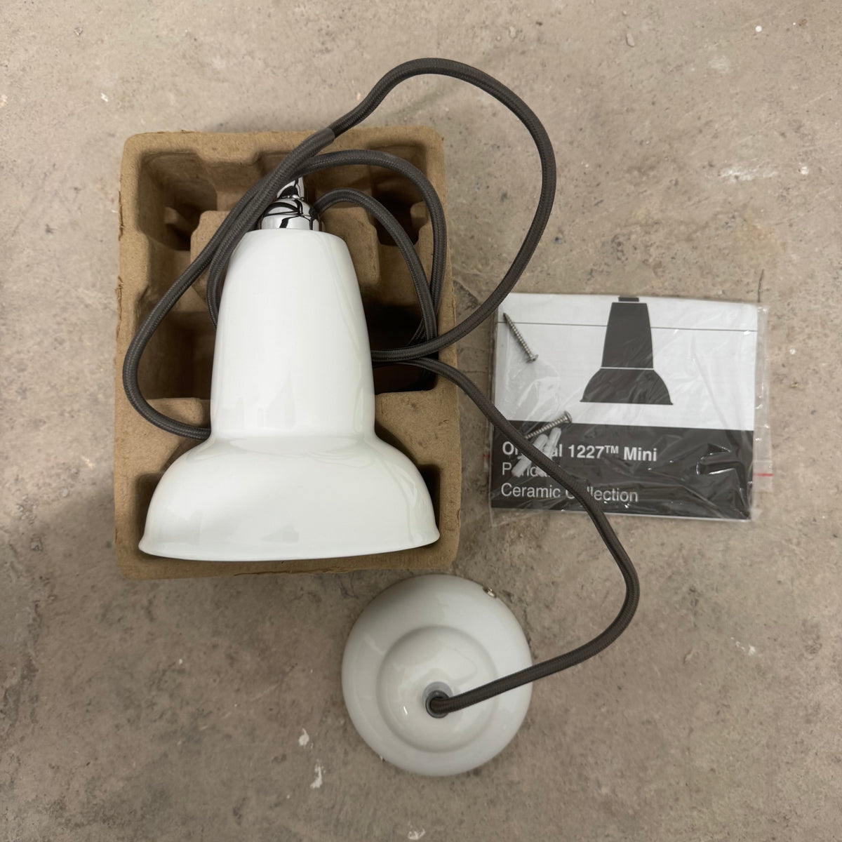 Ex-Display (Bath Showroom)  Anglepoise Original 1227 Mini Pendant Ceramic Pure White