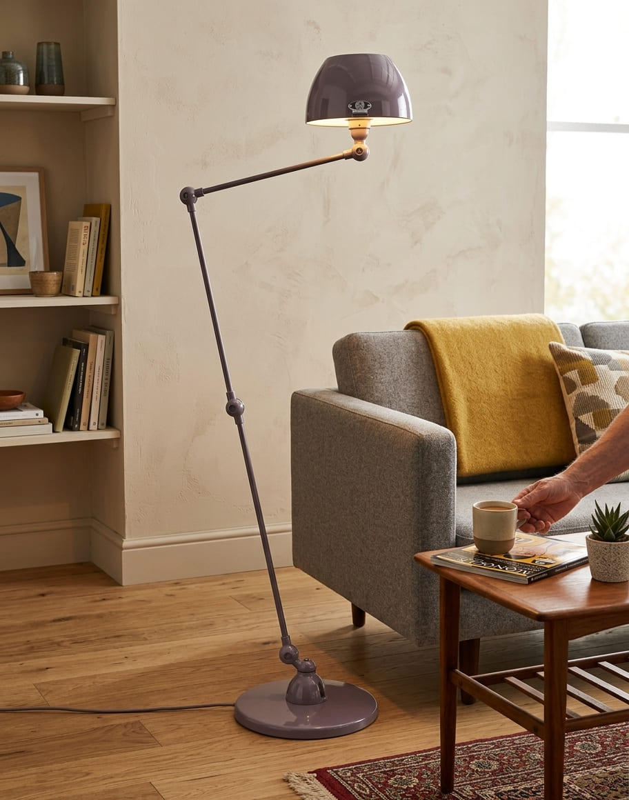 Jielde Aicler Two Arm Floor Lamp - Curved Shade