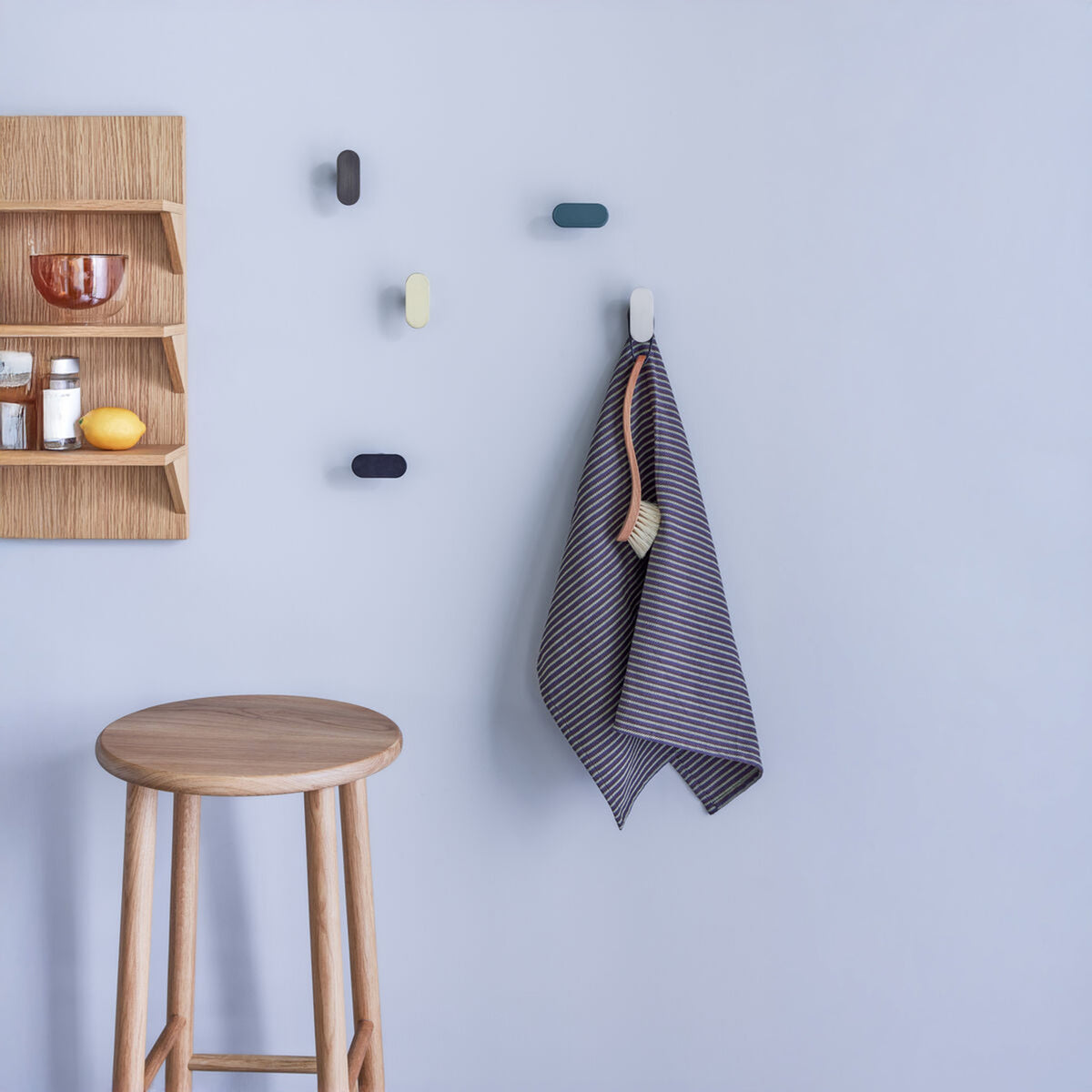 Hubsch Acorn Bar Stool in Natural Oak