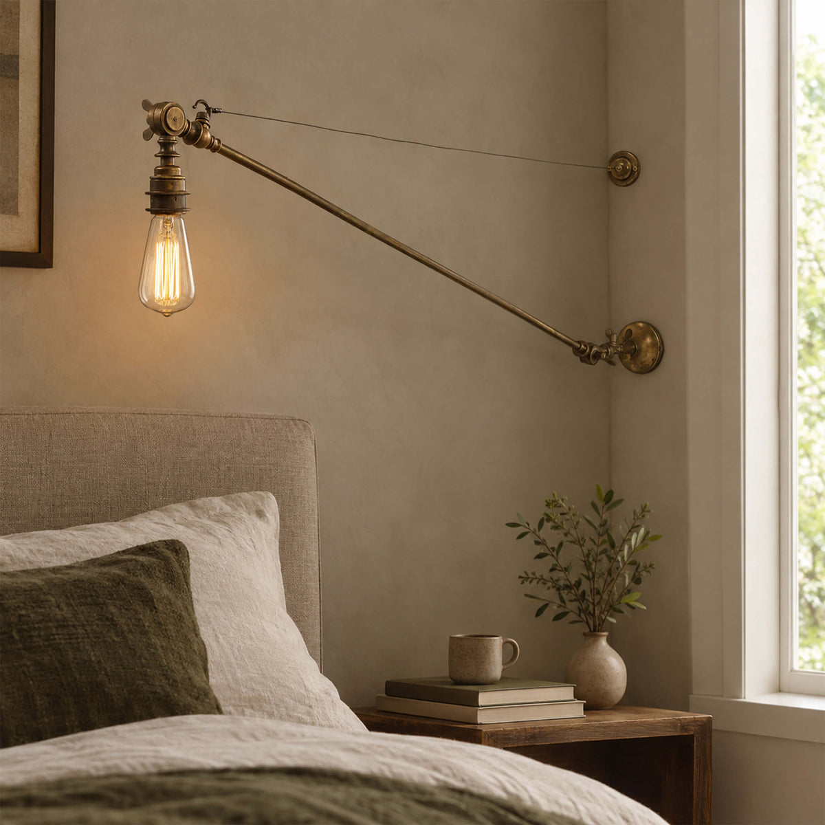 Mullan Lighting Manick Industrial Swing Arm Adjustable Wall Light