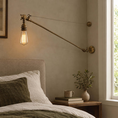 Mullan Lighting Manick Industrial Swing Arm Adjustable Wall Light