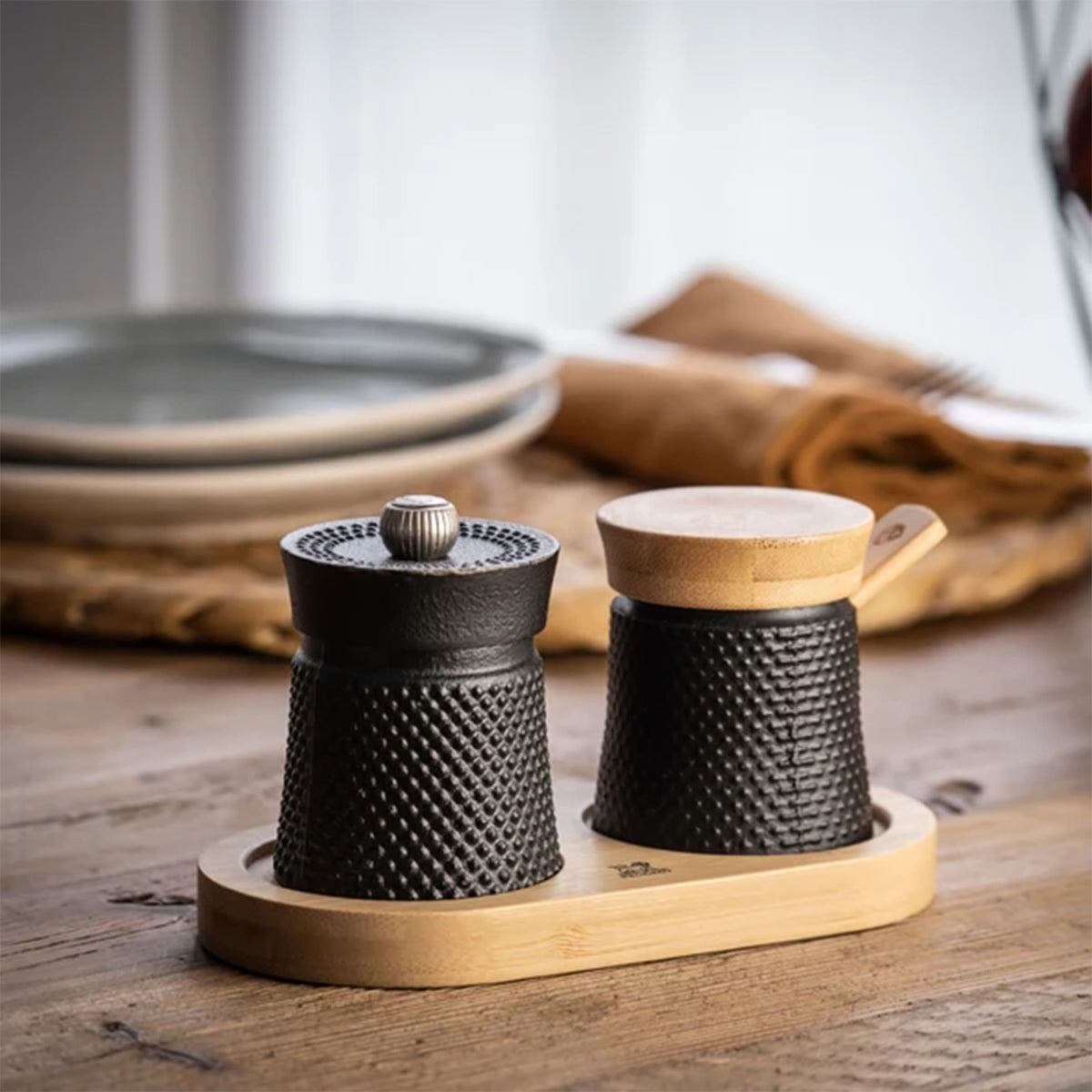 Peugeot Bali Black Cast Iron Salt & Pepper Gift Set