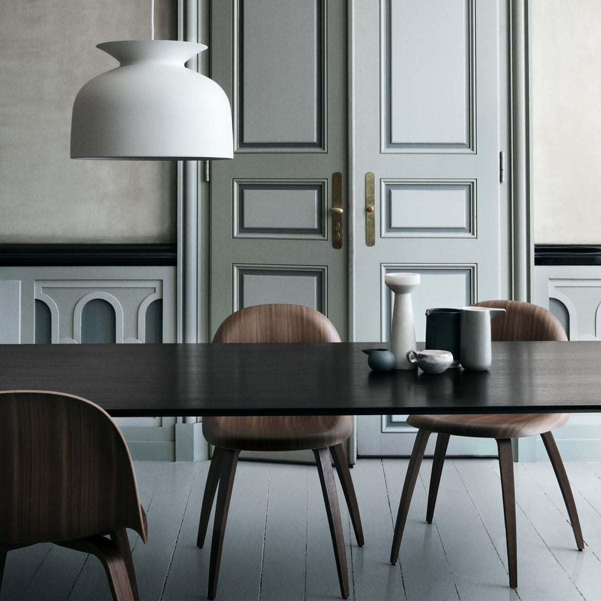 GUBI 3D Dining Chair - Wood Base with Wood Seat