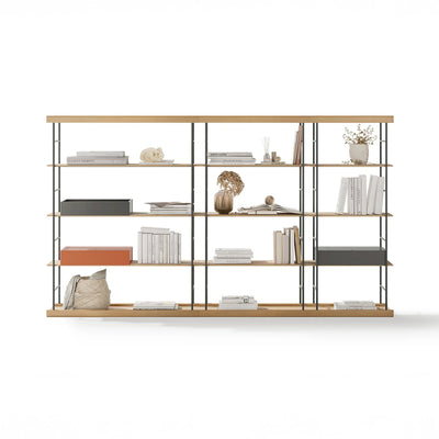 Treku Bost Shelving Room Divider - Natural Oak, Graphite & Black