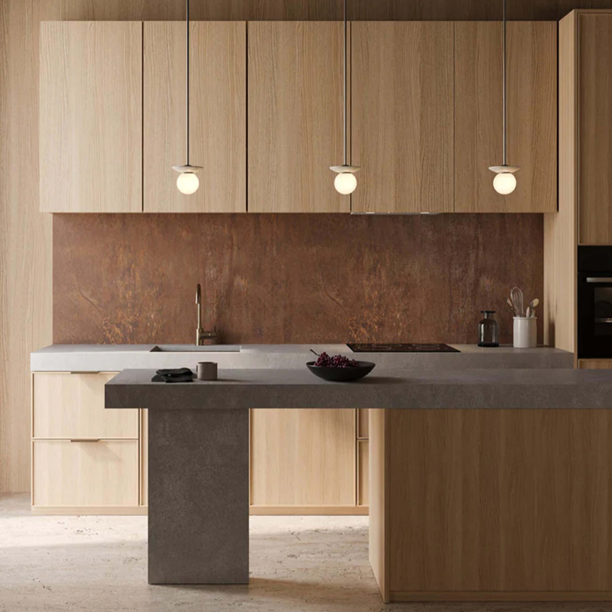 J. Adams Orbit Stone Pendant Light