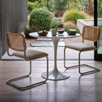 Knoll Cesca Armless Chair With Upholstered Seat & Cane Back