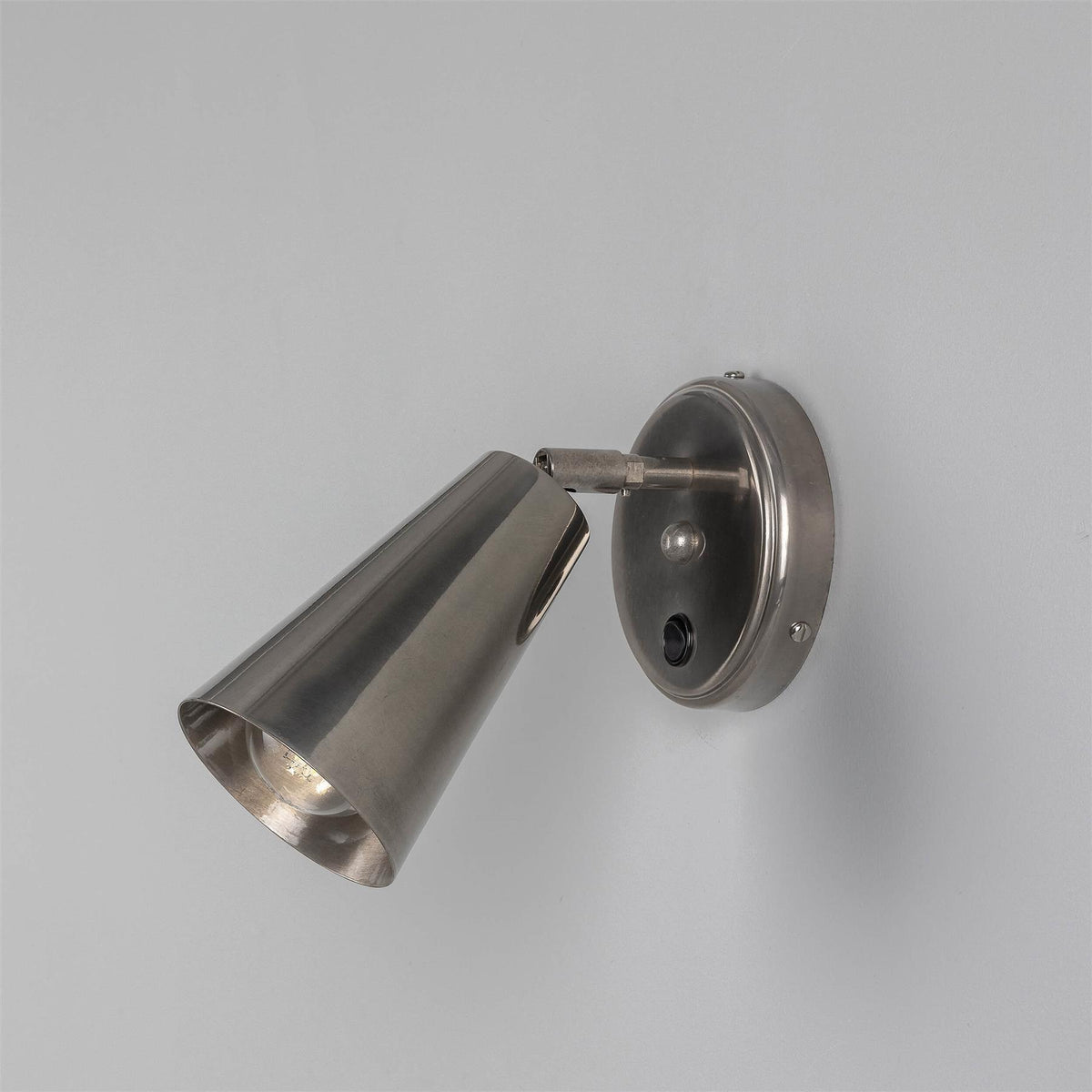 Mullan Lighting Cashel Adjustable Brass Cone Wall Light with Switch
