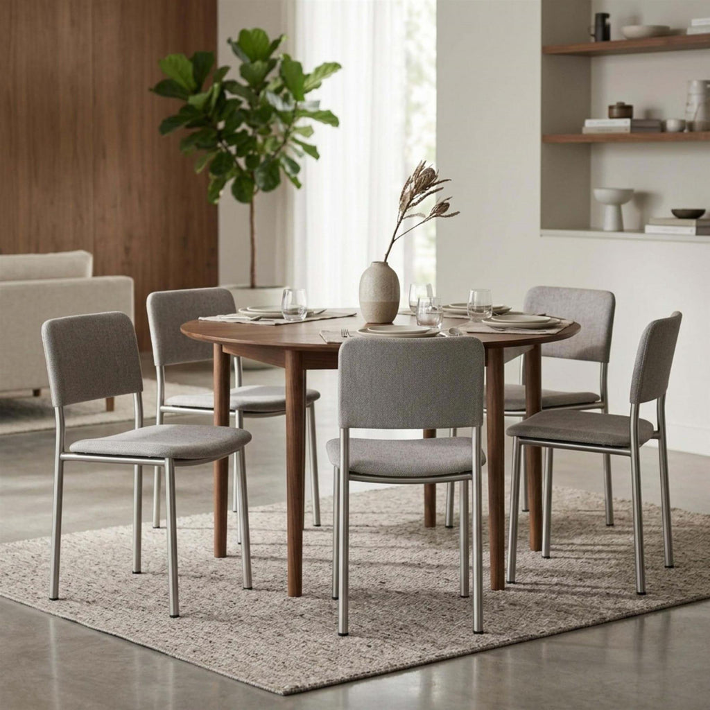Fredericia Plan Dining Chair with Metal Legs, Fully Upholstered