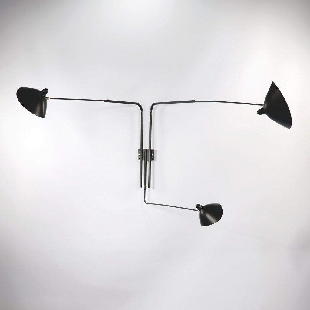 Serge Mouille Applique Araignee 3 Still Arms Wall Lamp