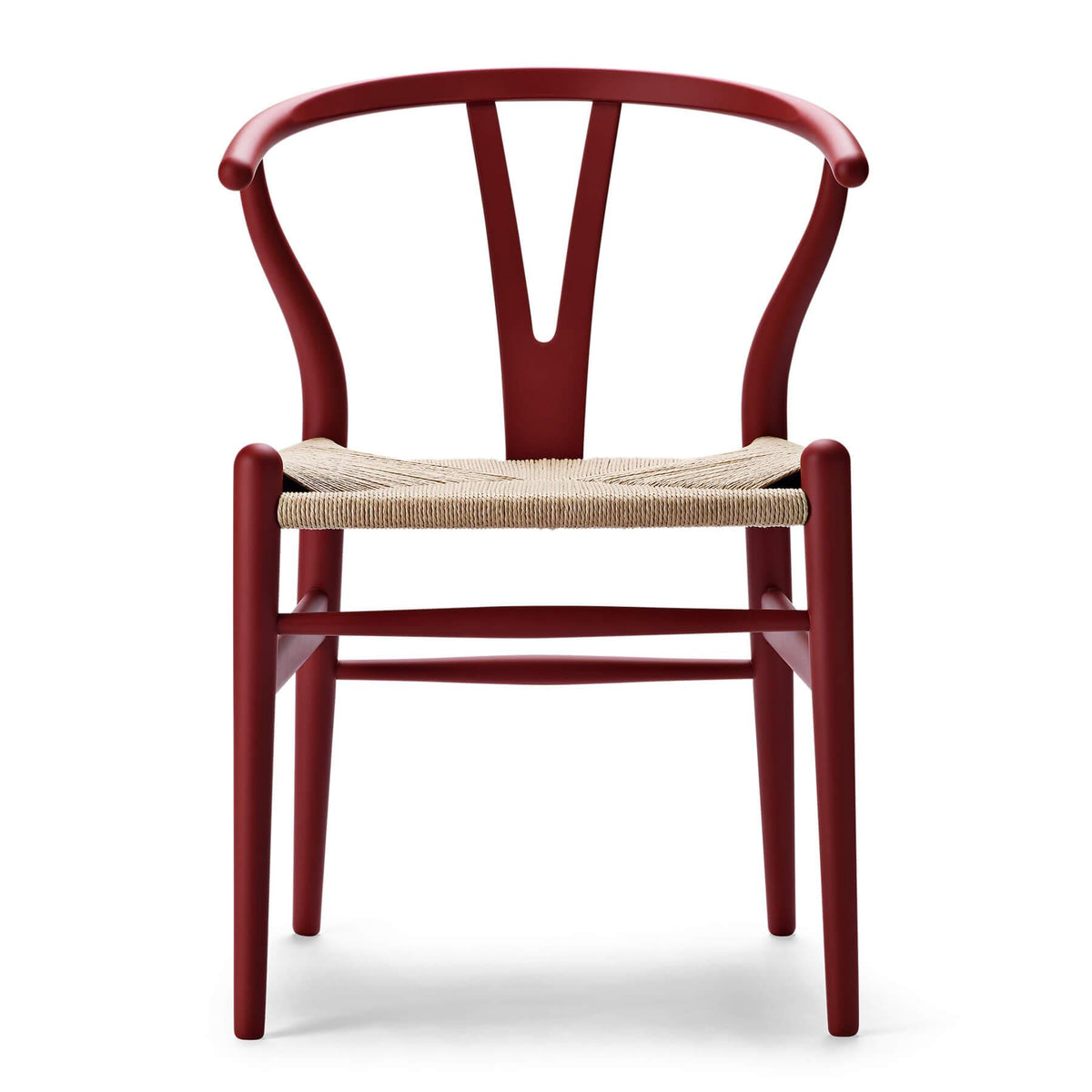 Outlet Carl Hansen & Son CH24 Wishbone Chair - Soft With Coloured Frame - Soft Red Brown, Natural Paper Cord