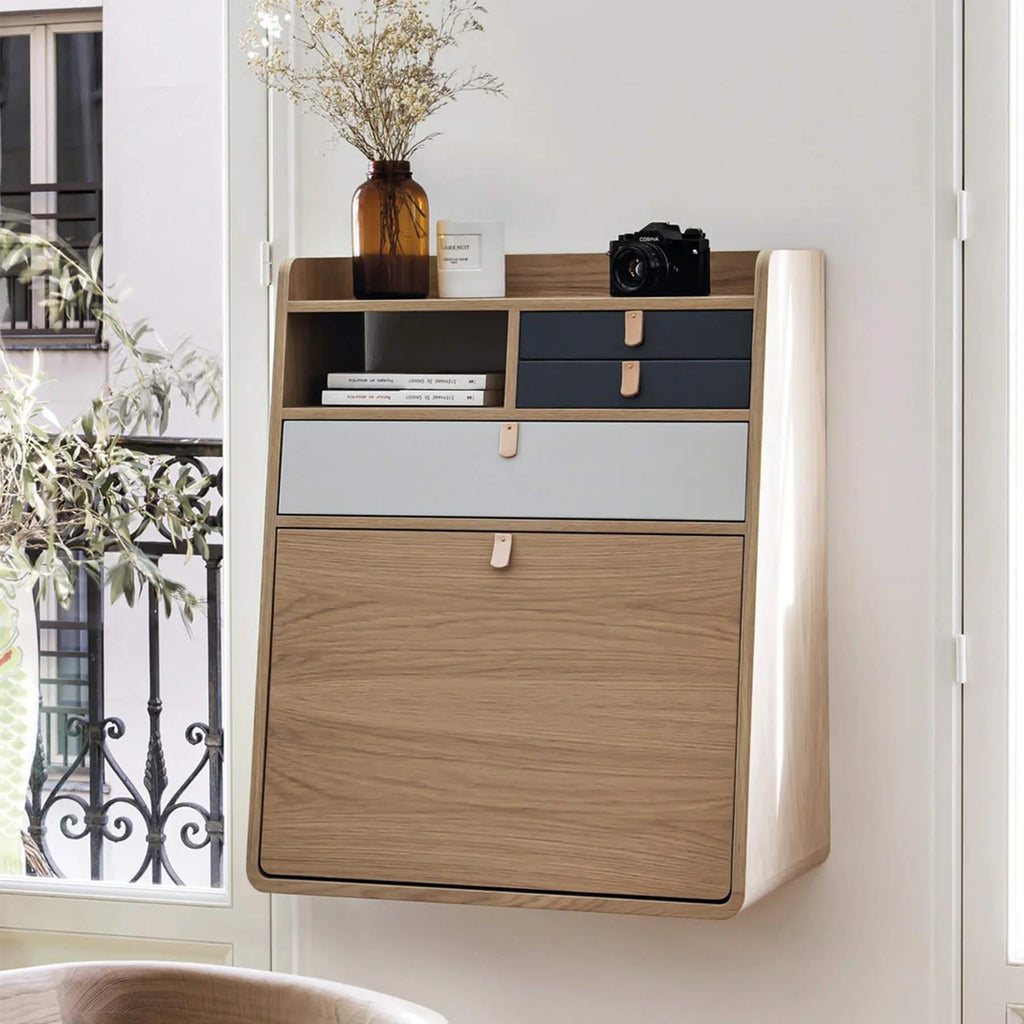 Harto Gaston Natural Oak Floating Wall Desk