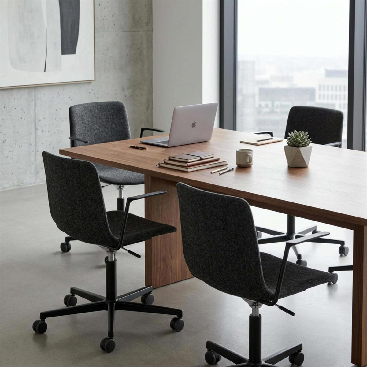 Fredericia Pato Armchair, Fully Upholstered with 5 Star Swivel Wheel Base