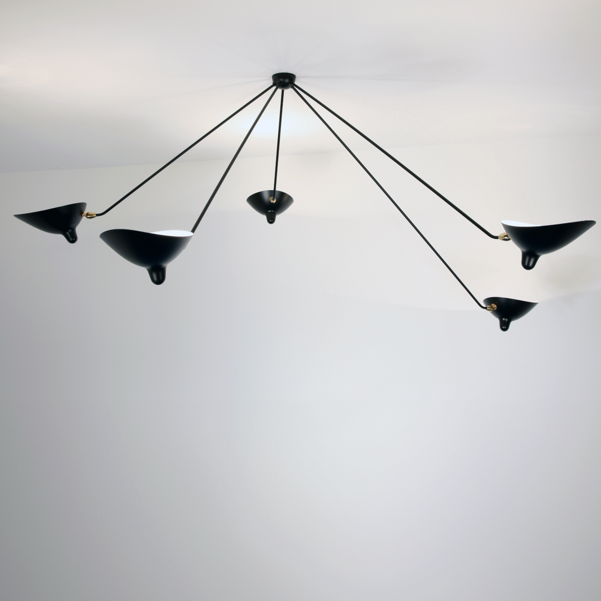 Serge Mouille Plafonnier Araignee 5 Still Arms Wall Lamp