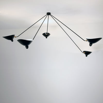 Serge Mouille Plafonnier Araignee 5 Still Arms Wall Lamp