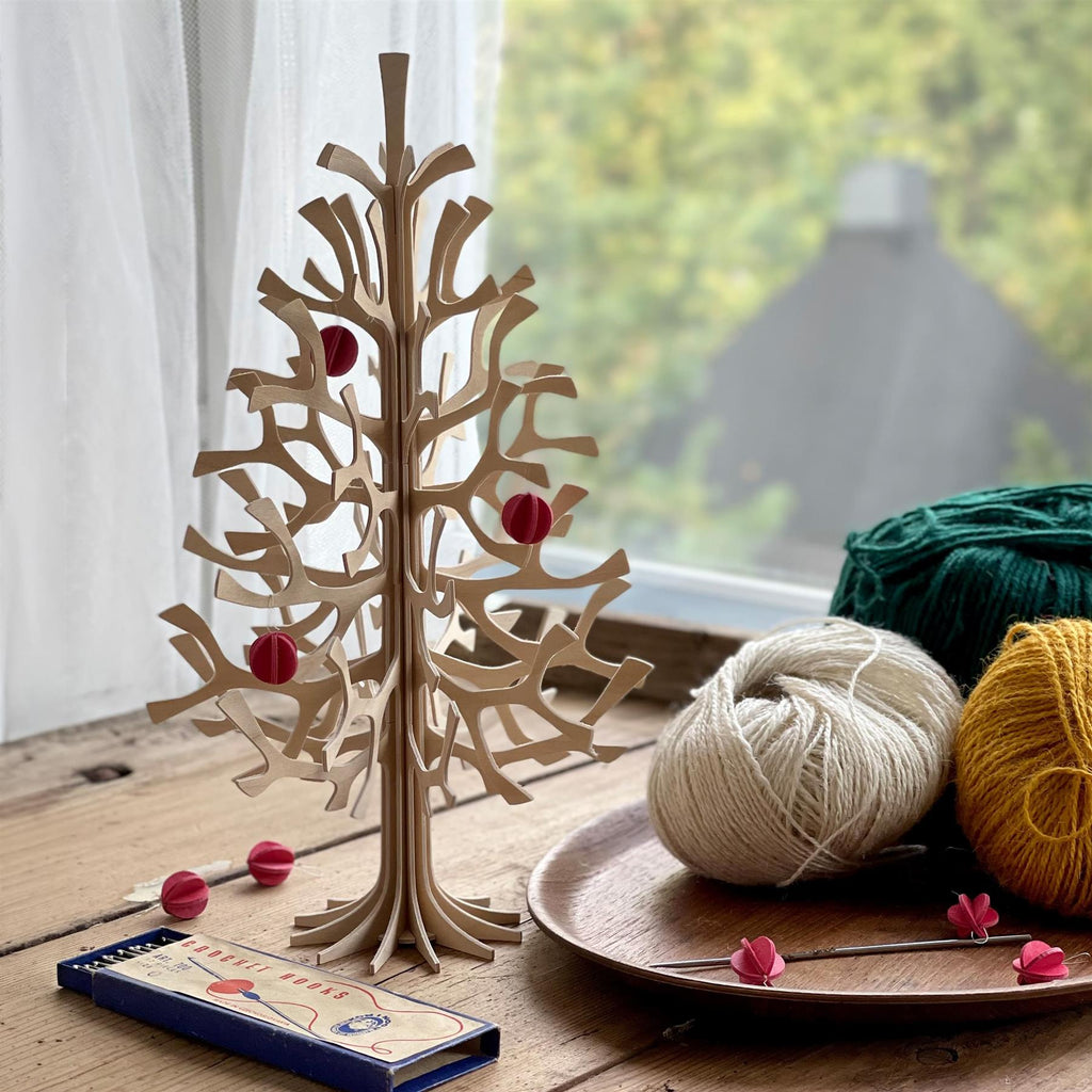Lovi Wooden Spruce with Mini Baubles