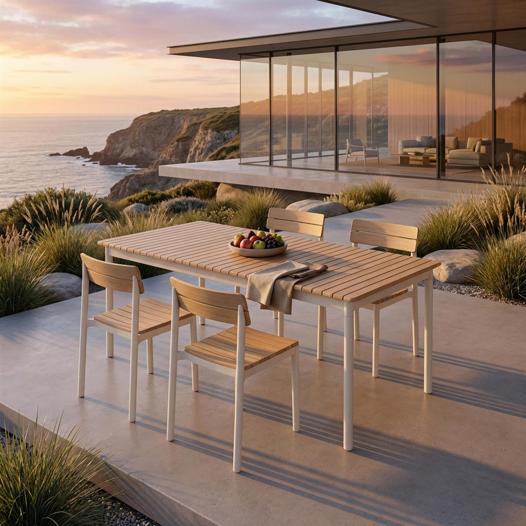 Fritz Hansen Pelagus Garden Dining Set - Medium - Curated by Holloways of Ludlow