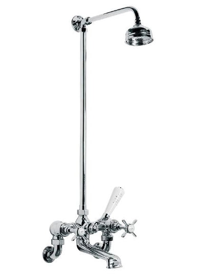 Lefroy Brooks LB1746 Classic Wall Mounted Bath Shower Mixer with Riser and 5 inch Rose Showerhead