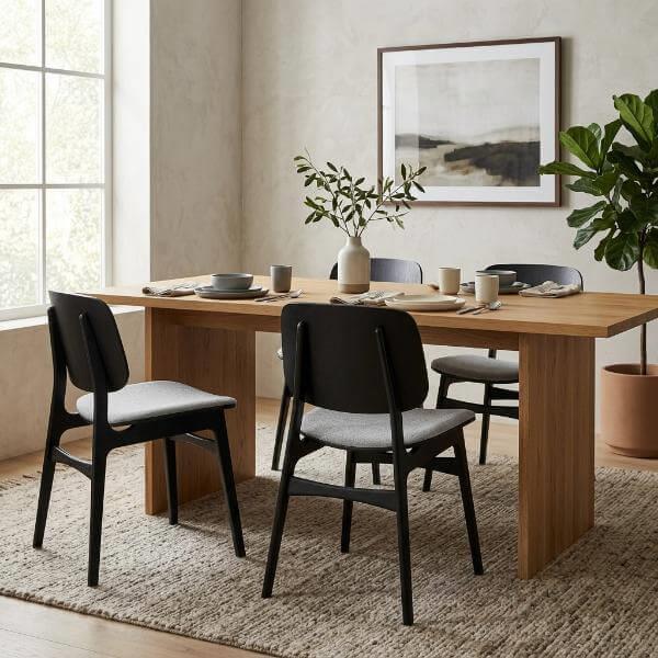 Fredericia Soborg Wood Base Chair with Upholstered Seat