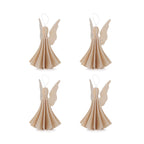 Lovi Wooden Angels Decoration - Height : 9.5cm, Set of 4