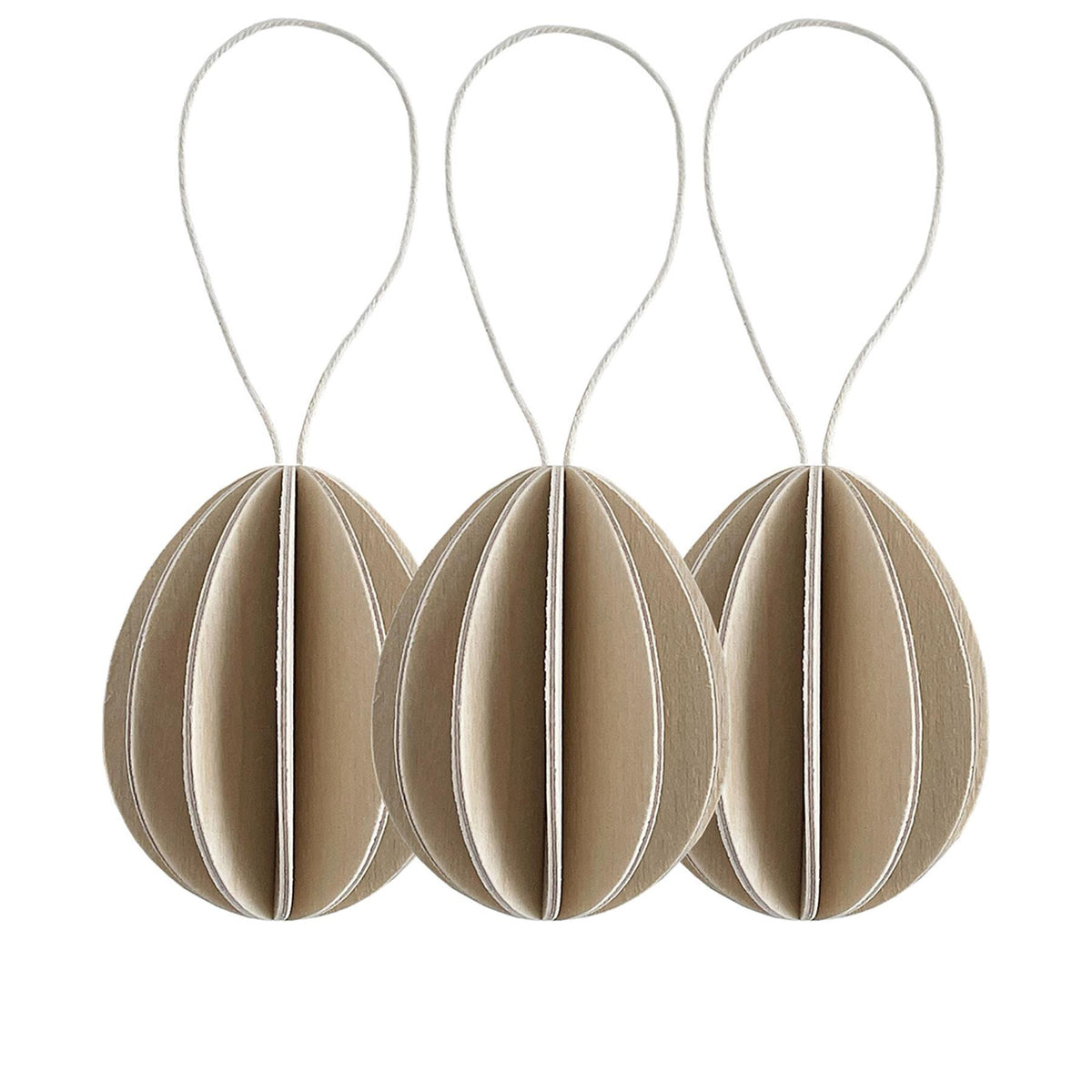 Lovi Wooden Eggs Decoration - Height : 7cm, Set of 3