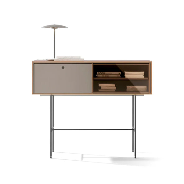 Treku Aura Console with 1 Sliding Door - Walnut & Mink