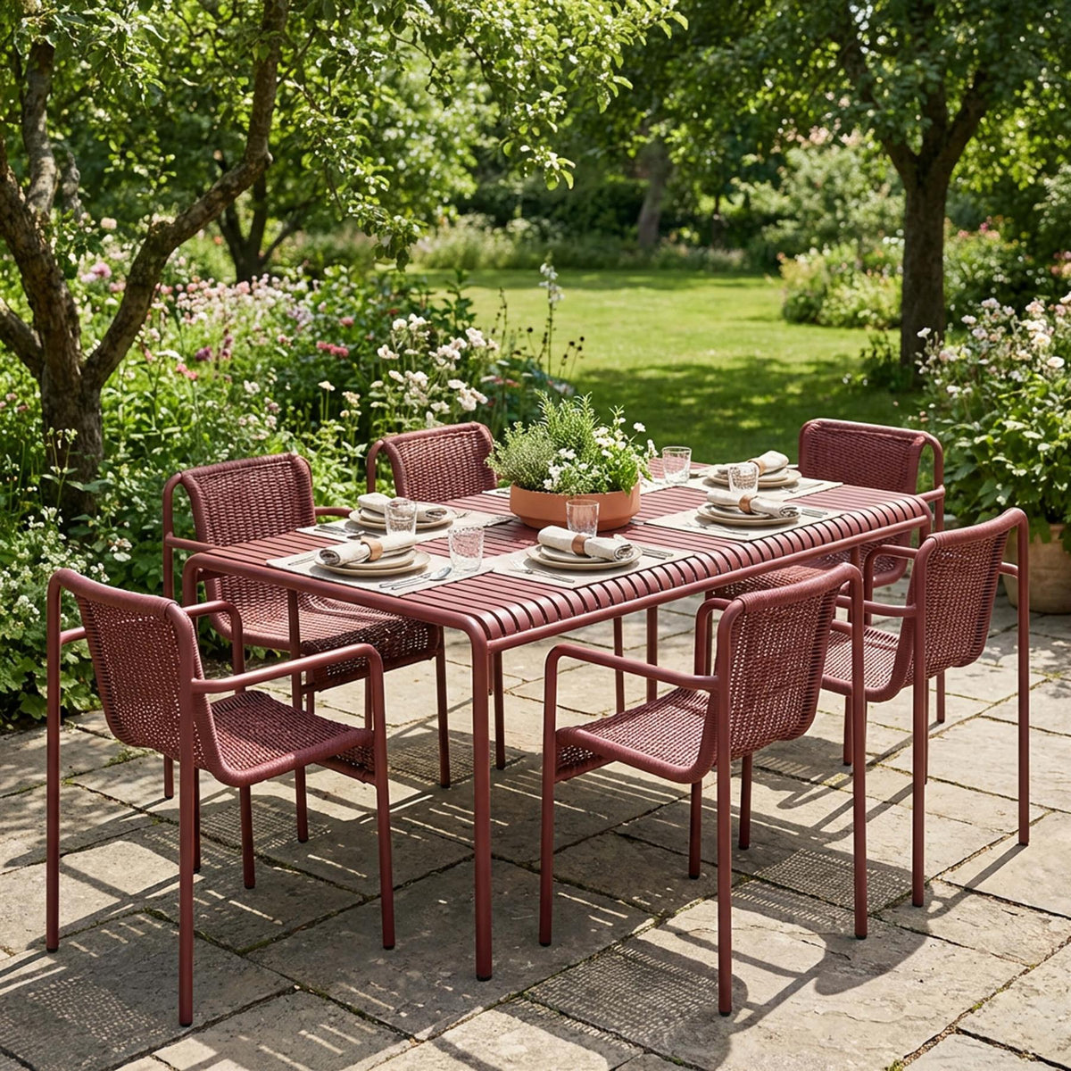 HAY Palissade Cord Garden Dining Set - Large - Curated by Holloways of Ludlow