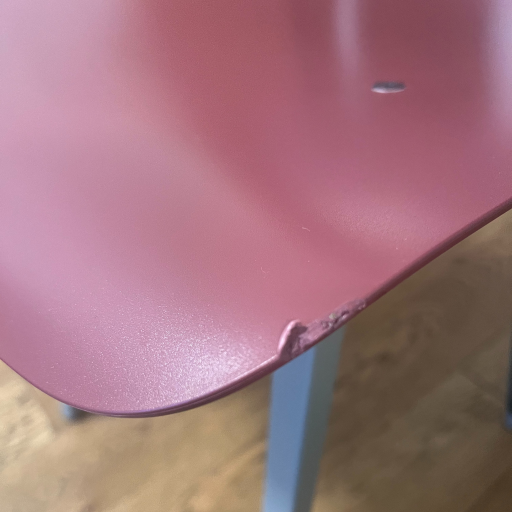 Ex-Display (Wimbledon Store) HAY Revolt Chair - Beige Powder Coated Steel, Plum Red