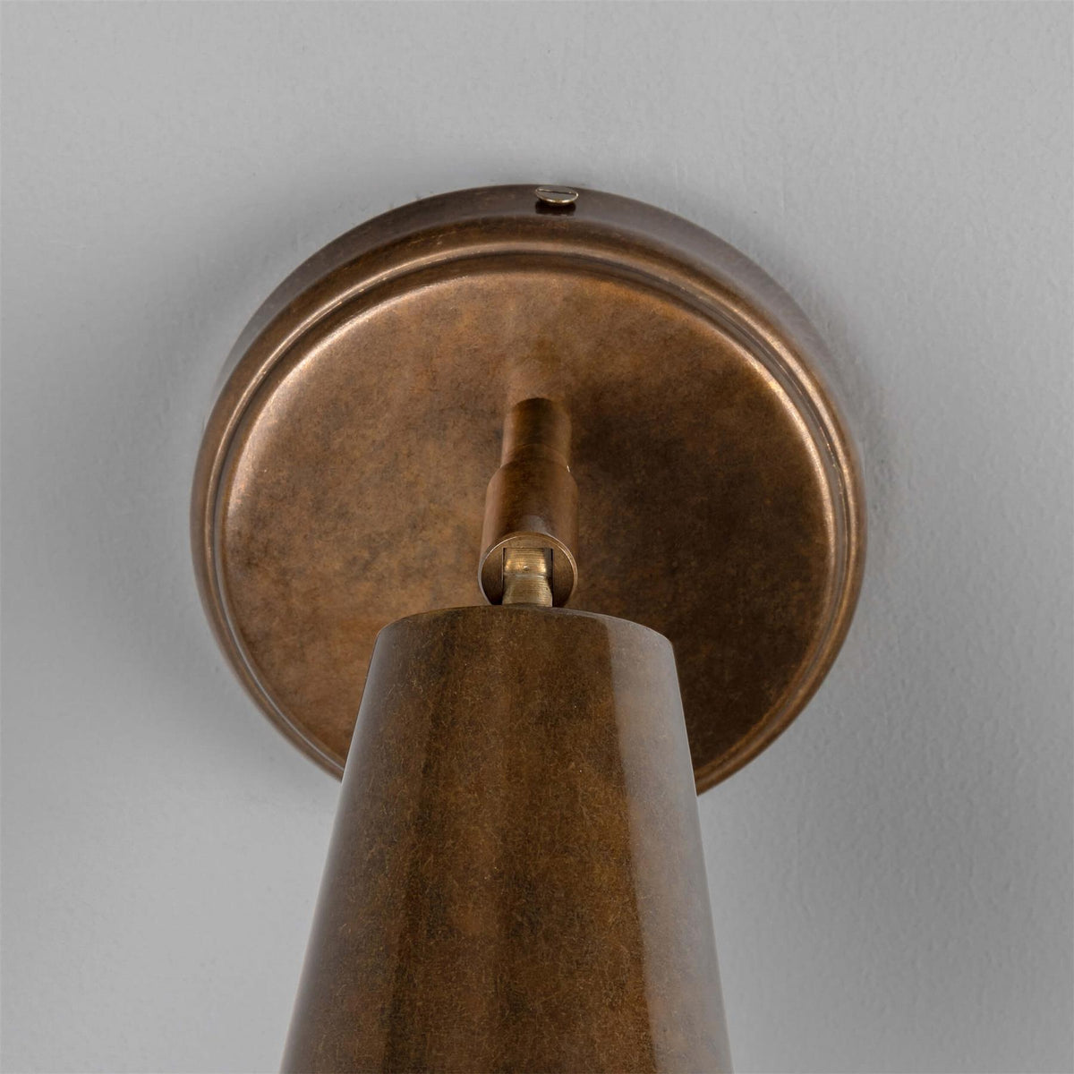 Mullan Lighting Cashel Adjustable Brass Cone Wall Light with Switch