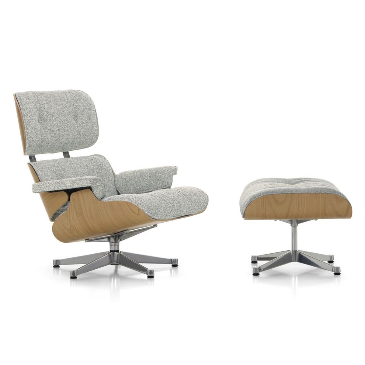 Vitra Eames Contemporary Lounge Chair and Footstool in Chestnut