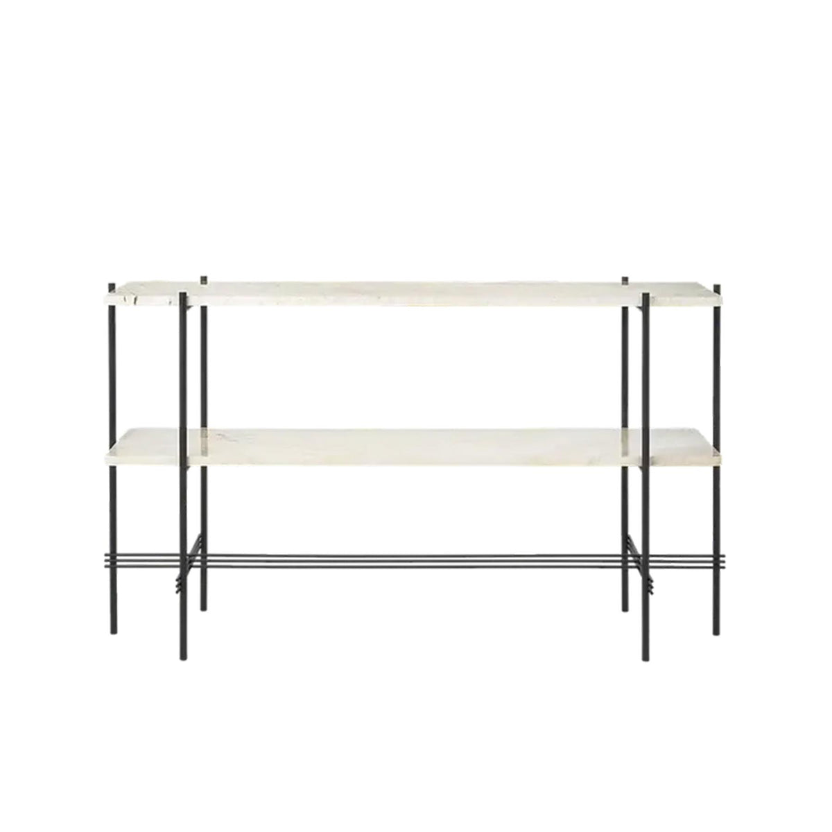 GUBI TS Console Table with Black Frame - with Shelves
