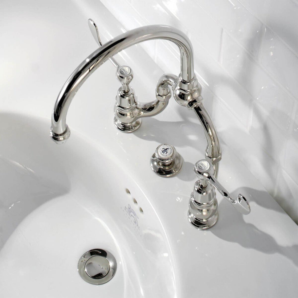 Lefroy Brooks La Chapelle Lever Basin Bridge Mixer FL9000